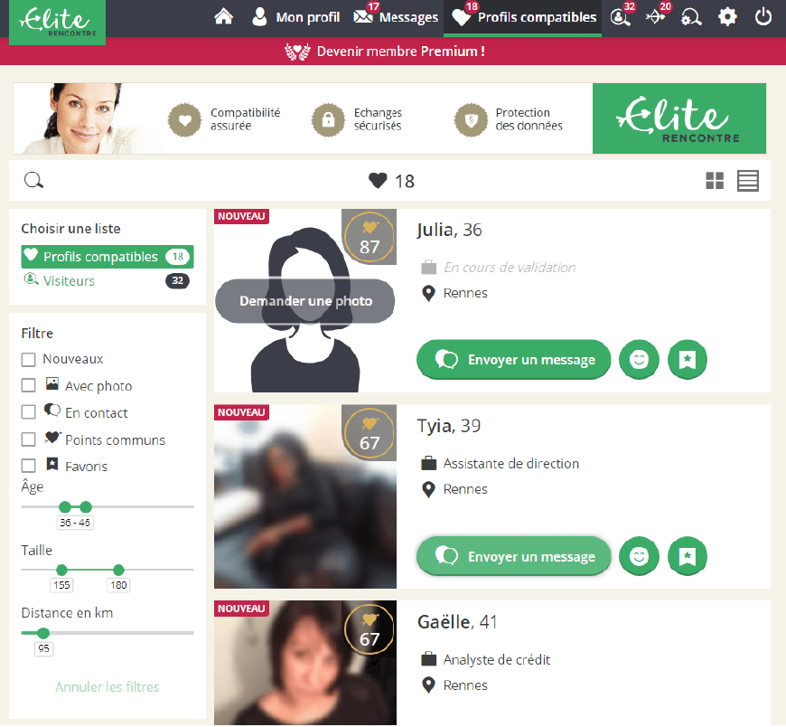 page les profils compatibles propositions eliterencontre