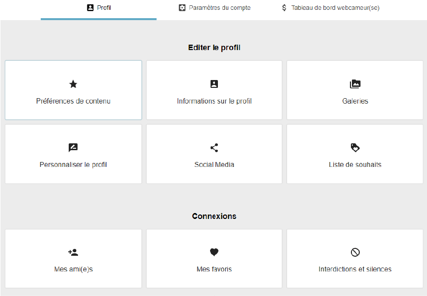 edition profil cam4