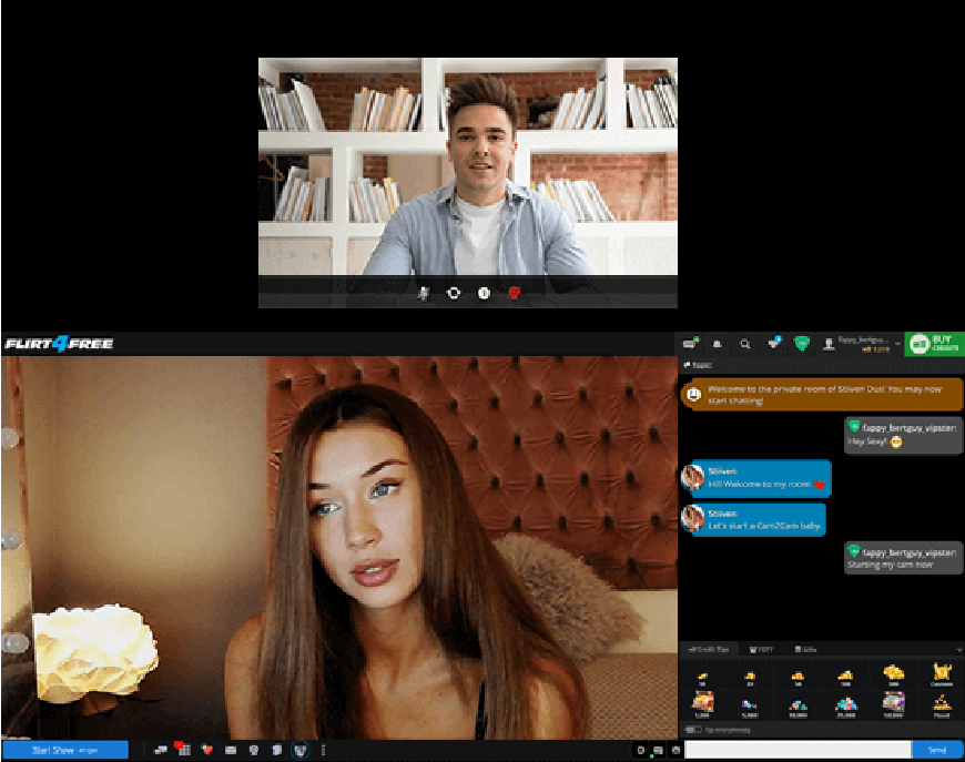 interface dialogue show prive avis flirt4free