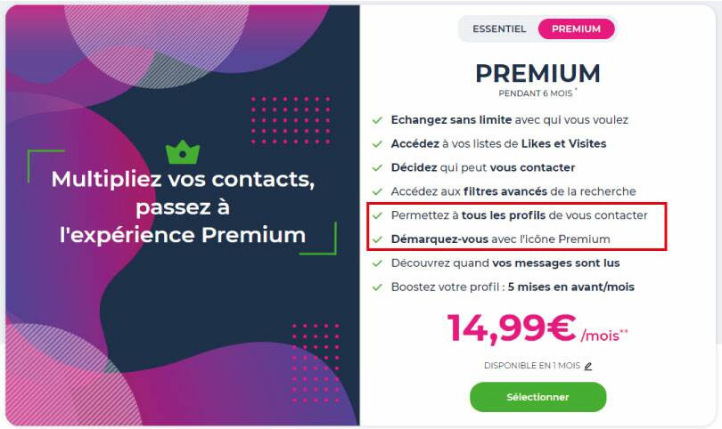 avantages offre premium zen meetic