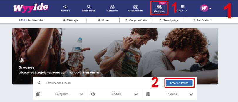 comment creer un groupe wyylde