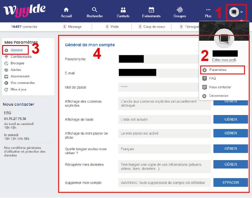 comment parametrer son compte wyylde