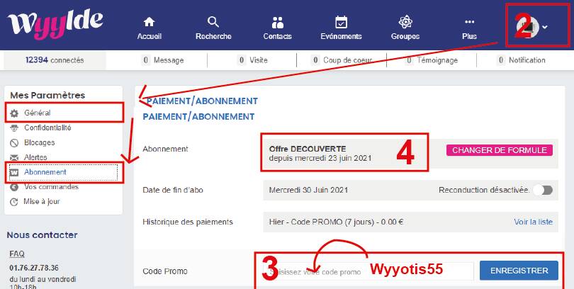 comment tester profiter offre promo decouverte wyylde