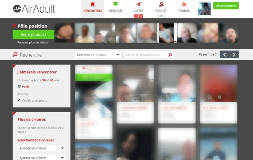 interface recherche avis air-adult