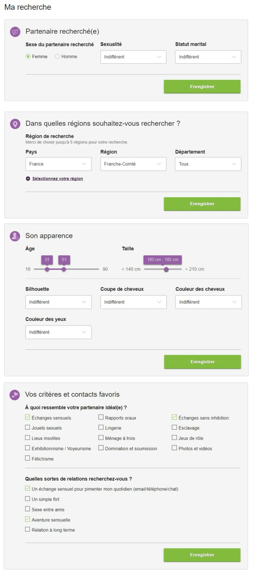 module modification de vos recherches casualdating