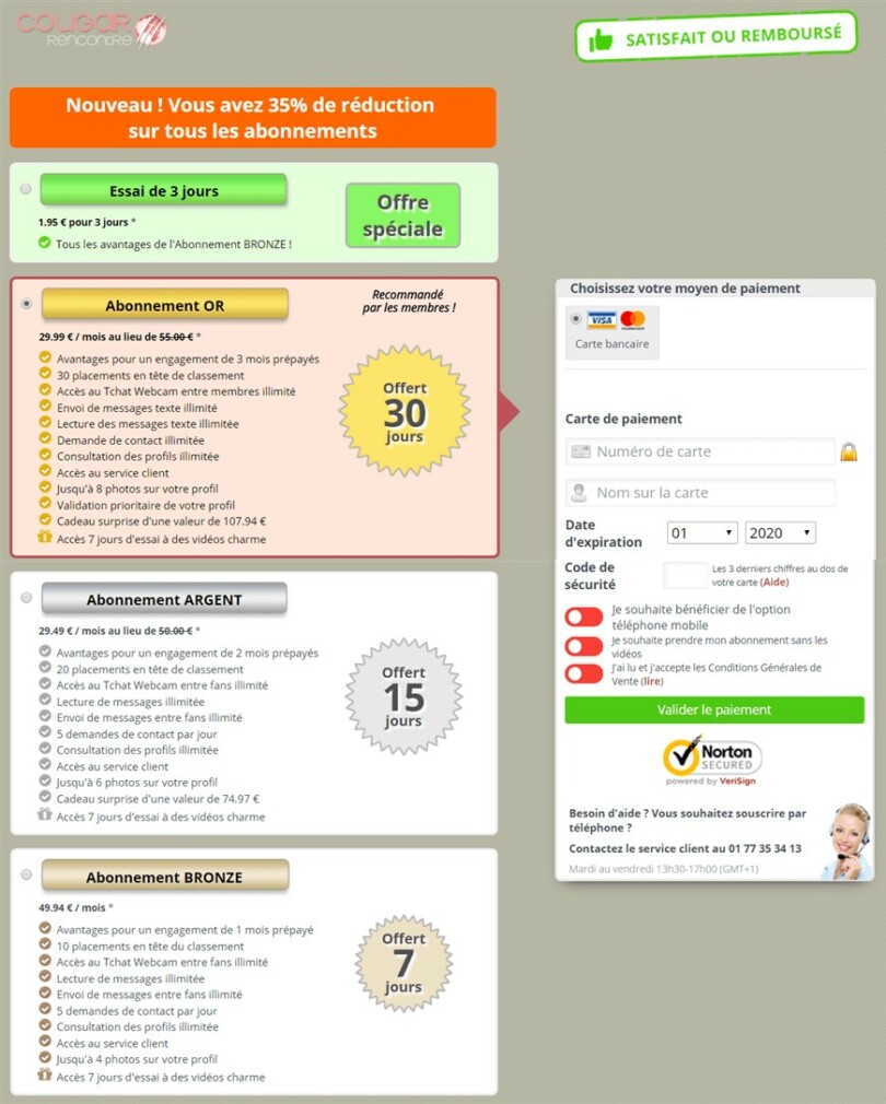 offre pack abonnement cougarrencontre.net