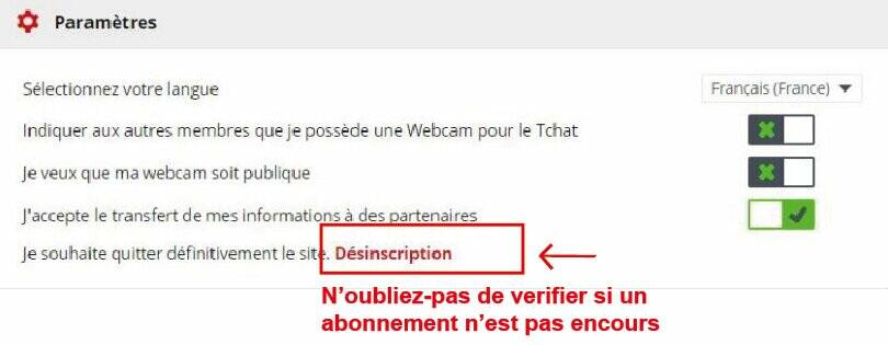 option supprimer definitivement compte jacquie et michel
