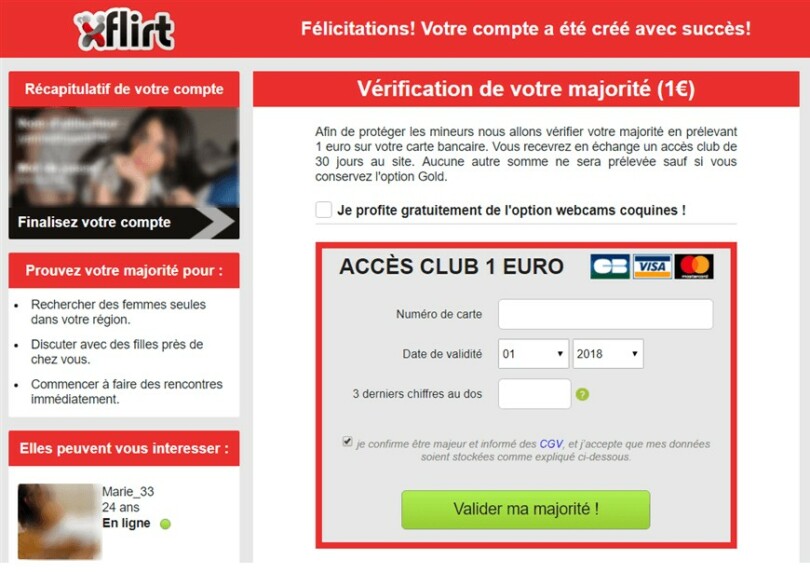 page majorite xflirt