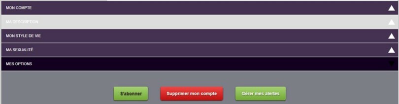 page profil gestion notification et arreter compte cougardiva