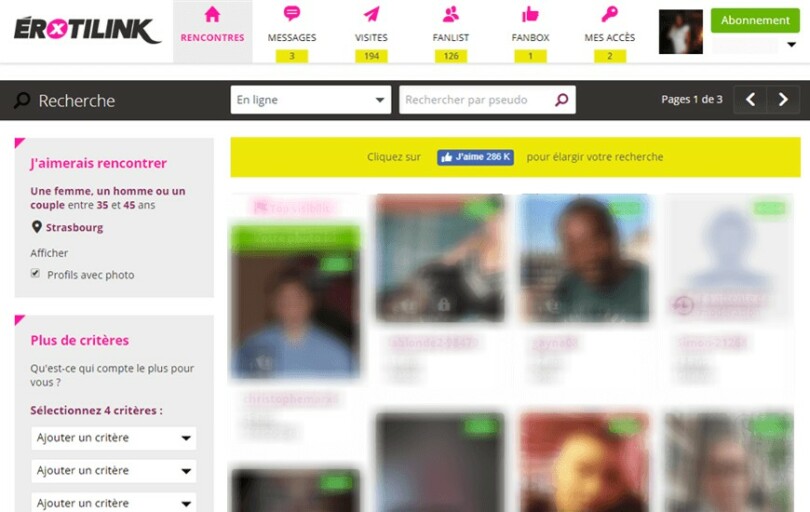 screenshot interface erotilink