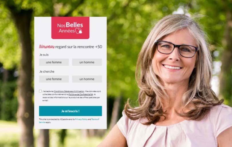 screenshot page accueil nosbellesannees Sites de Rencontres Séniors