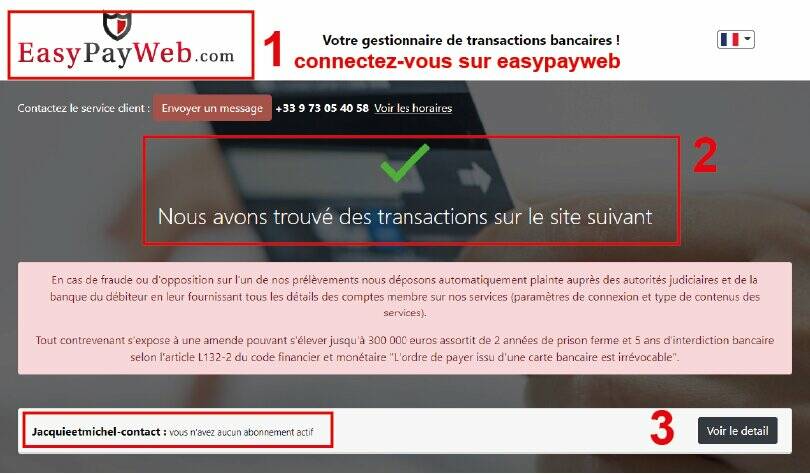 verification compte jacquie et michel sur easypayweb