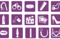 Plusieurs images d'objets et jouets sexuels