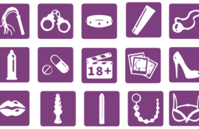 Plusieurs images d'objets et jouets sexuels