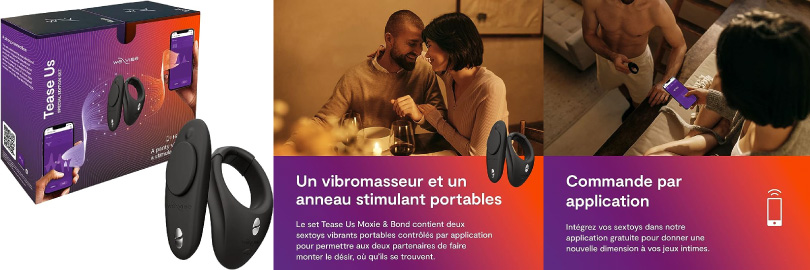 Le jouet pour couple avec anneau a testicule et la culotte à porter pour femme We-Vibe