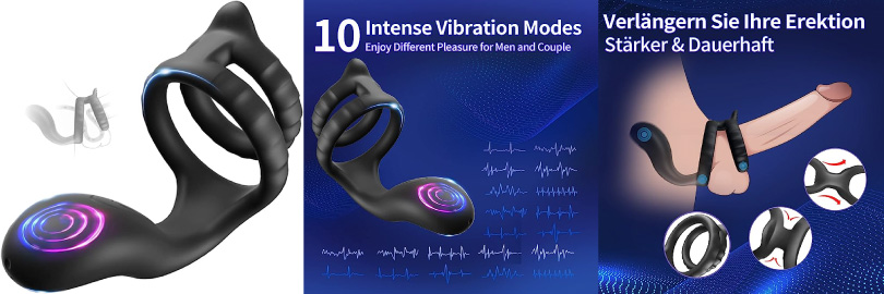 Le sextoys anneau vibrant pénien pour homme Aomjauy