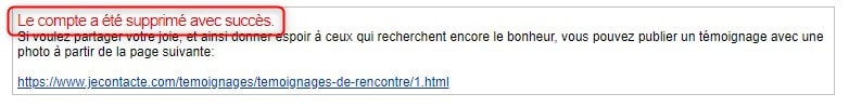 Image de validation de suppression de compte JeContacte