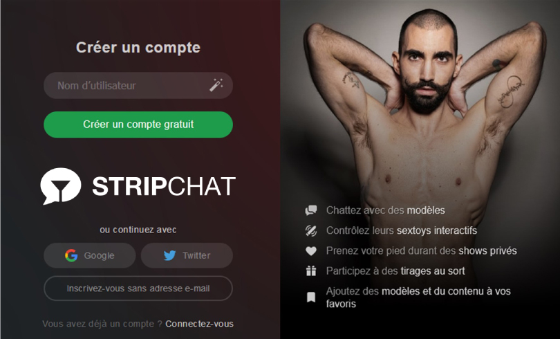 page inscription stripchat homme gay