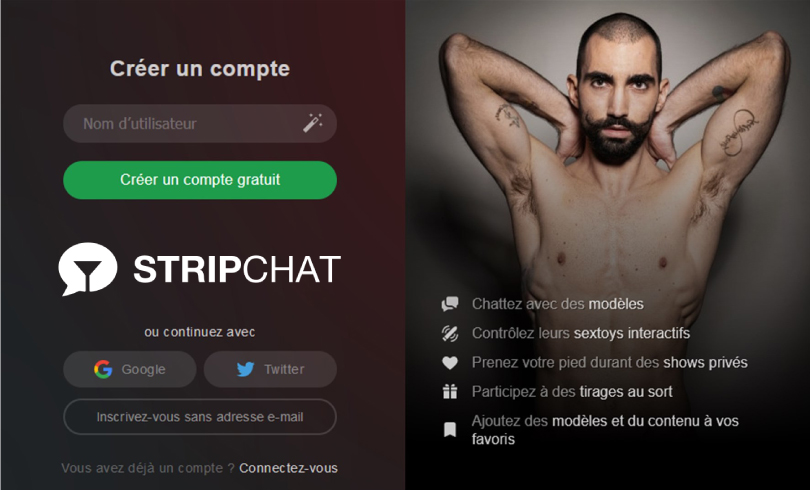 page inscription stripchat homme gay