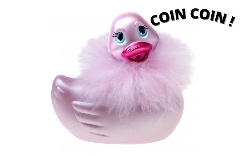 Un canard vibrant violet avec des plumes