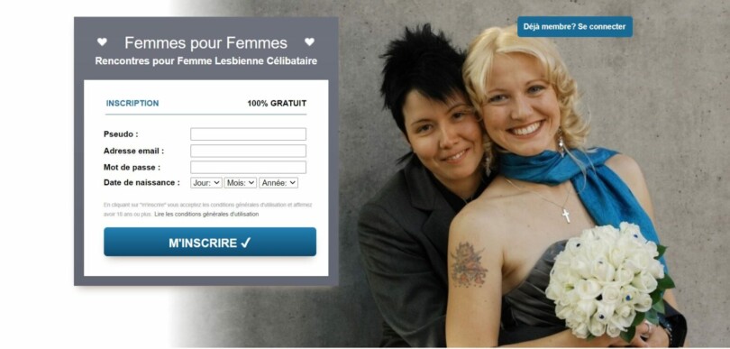 Page d'accueil du site de rencontre Femme pour Femme rencontre lesbienne