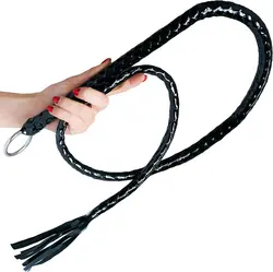 fouet cuir verni noir