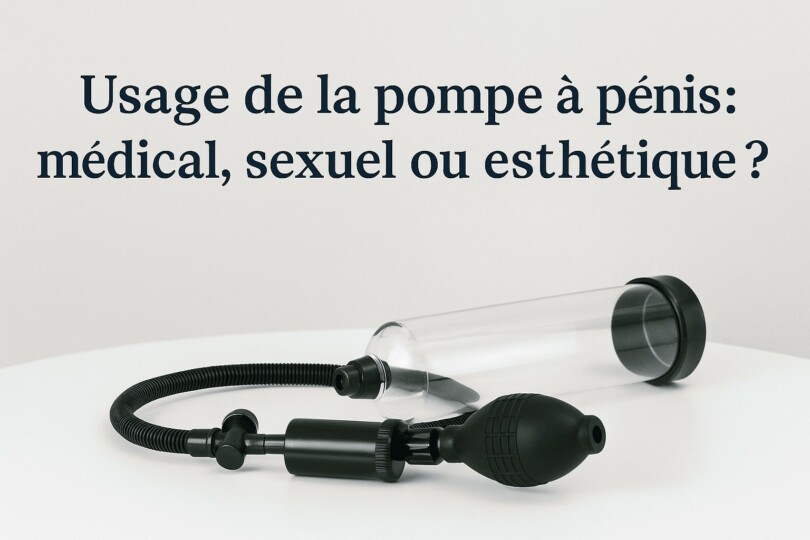 Pompe à pénis posée sur une table, utilisée pour le traitement de la dysfonction érectile et l'amélioration des performances sexuelles.
