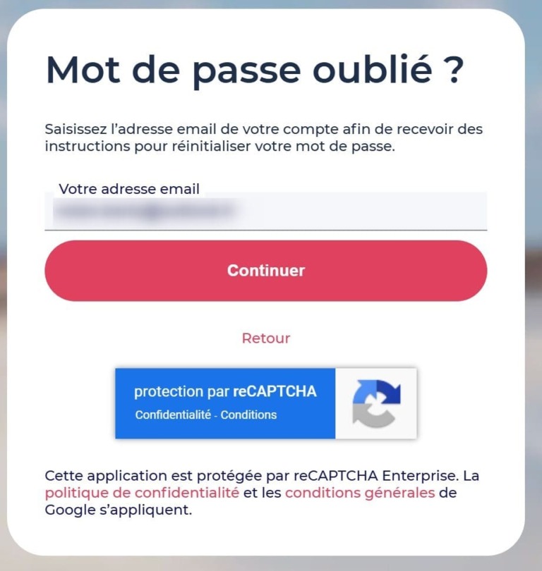 Présentation du formulaire pour soumettre une adresse e-mail d’un mot de passe oublié sur Disonsdemain.fr