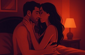 Illustration d’un couple enlacé représentant l’importance des préliminaires sexuels en exprimant tendresse et désir avant l’acte.