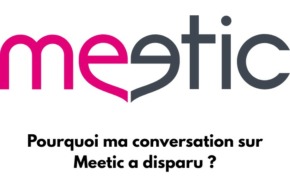 Logo de Meetic avec écris : Pourquoi ma conversation sur Meetic a disparu ?