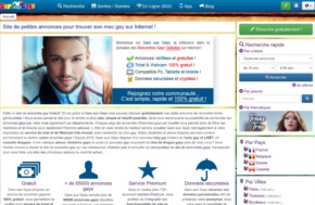 Page d'accueil du site de rencontre gay gratuit Gare aux Gays avec un jeune homme et la bannière d'inscription rapide.