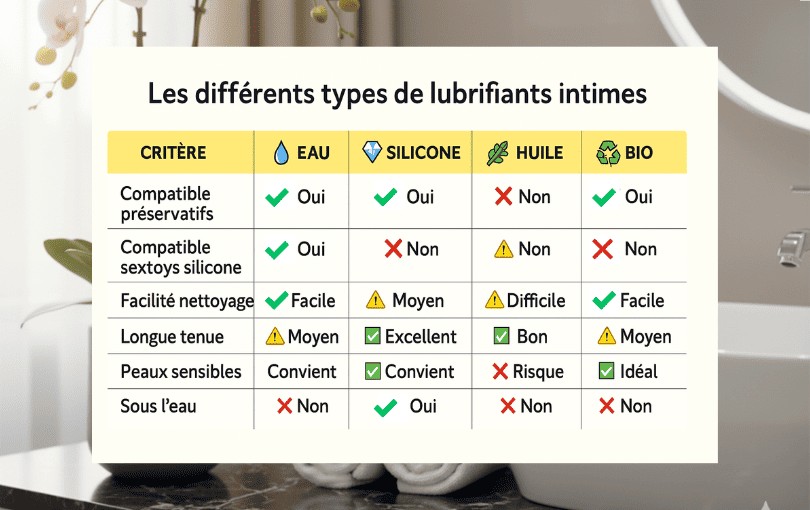 Comparatif des différents types de lubrifiants intimes