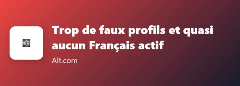 Verdict Alt.com : site déconseillé pour les Français, 3,5 sur 10