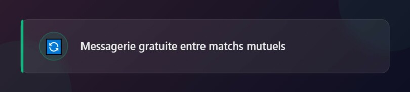 Badge mise à jour : messagerie gratuite entre matchs mutuels sur Meetic