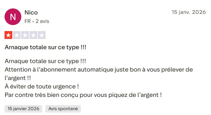 Avis Trustpilot 1 étoile : arnaque totale Badoo, abonnement automatique