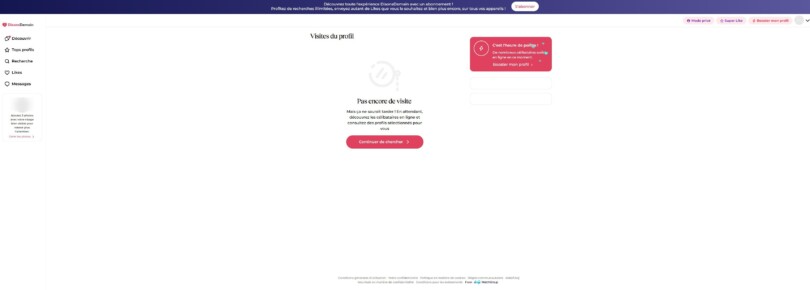 Page Visites du profil DisonsDemain avec notification heure de pointe